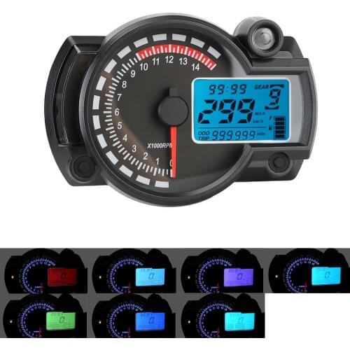 7 Colors Universal Speedometer LCD Digital Motorcycle Odometer Meter MAX 299KM/H Motorbike Moto Dashboard Motorcycle