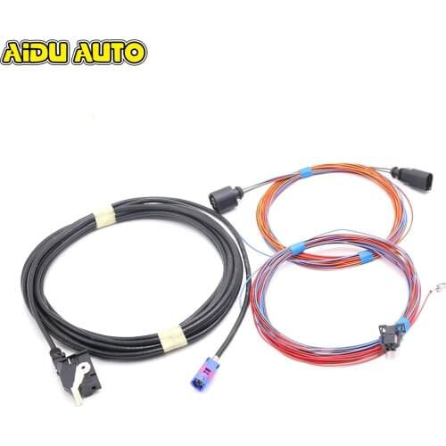 For VW Golf 6 MK6 Flip rearview View Reversing logo badge flip RGB Camera Cable Harness wire