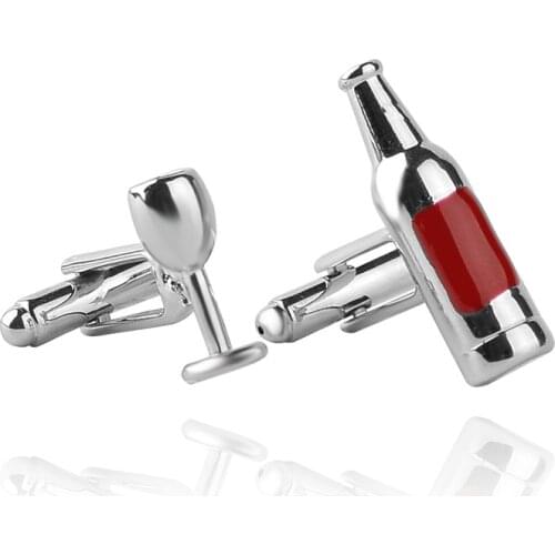 French Men Shirt Wine Bottle Cufflinks for Men Father Hasband Business Classic Cuff Links High Quality Jewelry Gifts Wholesale