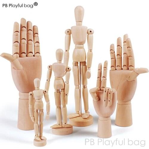 PB Playful Bag Simulation Human puppet doll Sketch animation model decoration gift Wooden handmade educational toys HG172