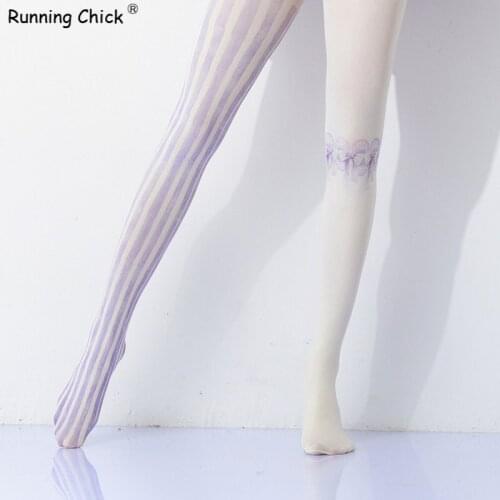 Lace Printed Women Pantyhose Non-symmetrical Cool Loli Women Pantyhose Dropship And Bulk