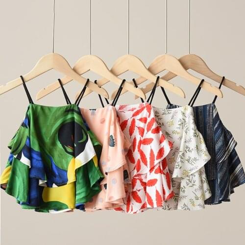 Summer Mini Suspender Girls Sling Top Cool Rayon Childrens Clothing Tank Toddler Crop Tops For Teens