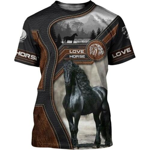 CLOOCL Men T-shirt Love Horse 3D Print Animal Short Sleeve Tee Shirts Women Fashion Harajuku Unisex Streetwear Summer Tops