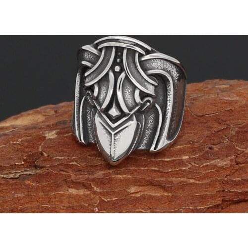 Men 316L stainless steel norse Viking amulet wiccan raven pagan ring with gift bag