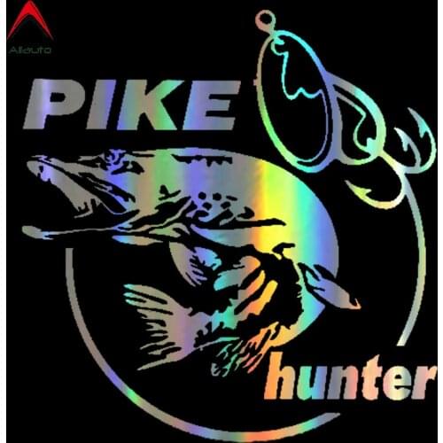 Aliauto Car Sticker Pike Hunter Fish Animal Sticker Decal Reflective Car Styling 3D Stickers Waterproof Sunscreen,13cm*14cm