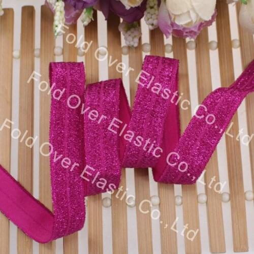 New! colored glitter folding over thread foes elastic #90128 for girls hair tie headband, 100 yards/lot
