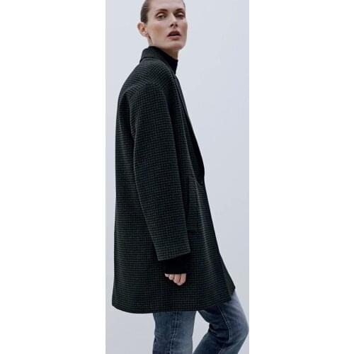 2021 New Autumn Winter Woolen Coat Turn Down Collar Coats Ladies Jacket Loose single button Overcoat Girls Casual Wool Coat