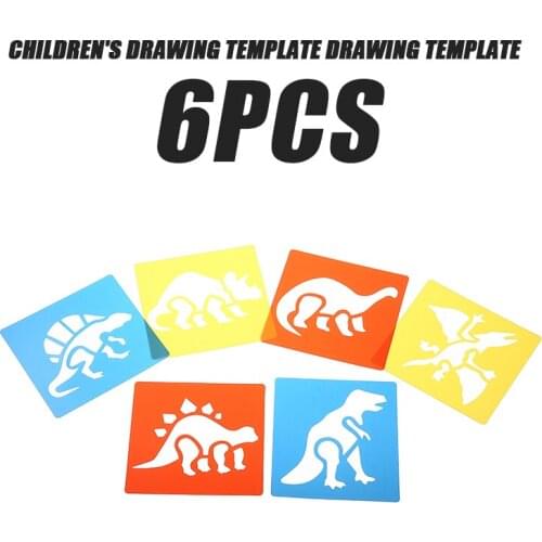 New Washable Dinosaur Stencils 6 Different Painting Template Kids Arts Crafts Childrens Drawing Template