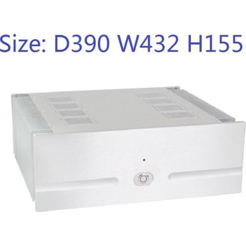 Size: D390 W432 H155mm DAC Amplifier Case Aluminum Chassis Power Supply DIY Case CJ-150 All-Aluminum Class A Rear Amplifier