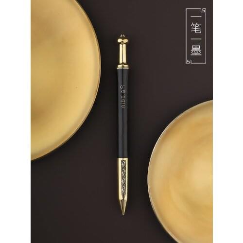 Knight Pen Calligraphy Pen Sandalwood Brass Fountain Pen High Grade Gift Business Pen
