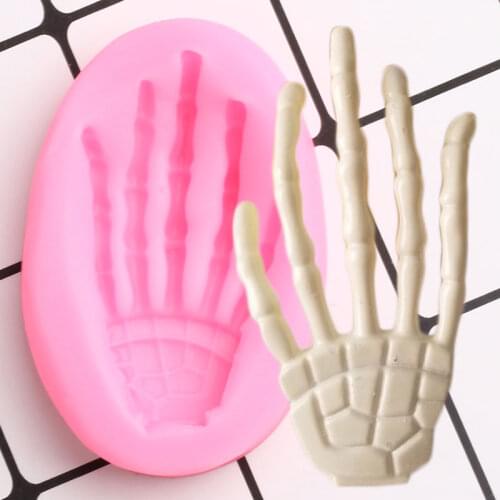 Skeleton Hand Silicone Molds Cake Baking Fondant Mold Halloween Cake Decorating Tools Resin Clay Candy Chocolate Gumpaste Mould