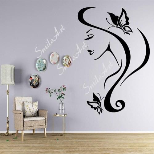 Cute Beauty salon Wall Sticker Wall Decal Sticker Home Decor For Living Room Kids Room Removable Decor Wall Decals
