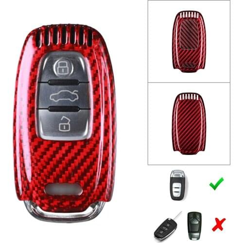 For Audi A3 A4 A5 A6 A7 A8 Carbon Fiber Replacement Car Remote Key Shell Cover Case
