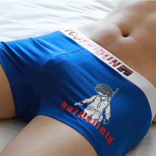 Hot Sell Mens Boxers Slip Cotton Cartoon Printing Men Trunks Tight Elastic Soft Breathable Underwear Panties Cuecas Masculina