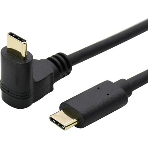 USB3.1 GEN2 10Gbps usb c cable gold plated connector 90 degree angle type-c male to male data and fast charge cable for Mac 1ft