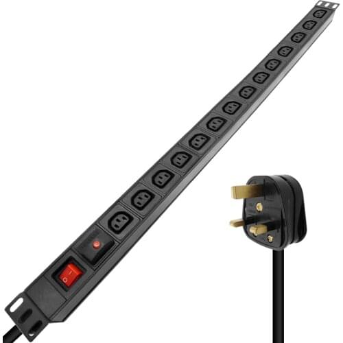 14AC C13 Output Aluminum alloy Power Strip socket Portable installation overload protection EU UK US AU C14 PLUG 4000W