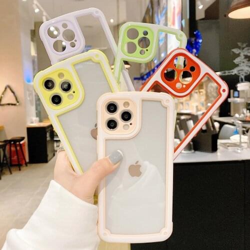 Camera Protection Shockproof Clear Hard Case Cute soft Bumper Cover for iPhone 12 11 Pro Max Xs XR 8 7 Plus for Boys Girls