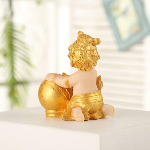 Gold Rush Baby Figurine Collectable Statue Desktop Shelf Wine Cabinet Decor