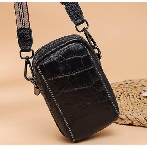 100% Pure Leather Handbags Women Bags Designer Genuine Leather Women Shoulder Bag Fashion Mini Female Messenger Mobile phone bag