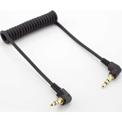 3.5mm Double end 90 degree Male Audio Line Spring Audio Cable Stereo for Mp3 Mobile Phone to Car Aux Speaker Audio Wire