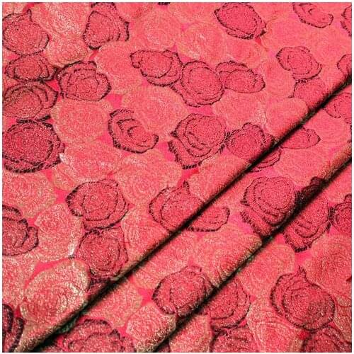 75cm*100cm Brocade cloth fabric costume clothing cheongsam COS fabrics / brocade - red rose wedding dress diy fabric material