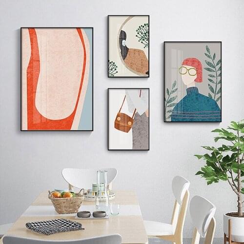 Abstract Figure Painting Portrait Canvas Art Prints Minimalist Fashion Woman Wall Painting For Girl Bedroom Bar Decor Pictures