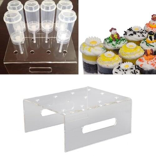 12-Hole Acrylic Cupcake Cake Muffin Dessert Push Pop DIY Display Stand Holder for Wedding Birthday Party Christmas Decor