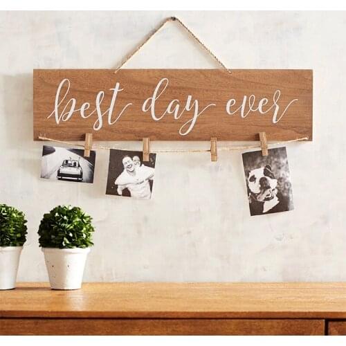 Wooden Hanging Photo Display for Wall Decor Wood Clip DIY Picture Frames Card Holder Organizer Wedding Home Decoration Supplies