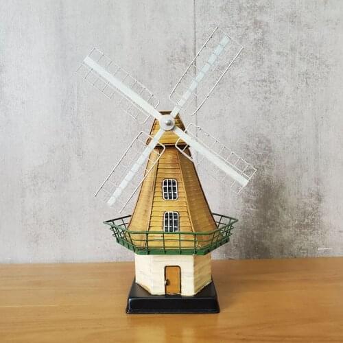 Model Dutch Windmill Access Home Furnishing Articles Crafts Handmade Collection Handicraft Model Decorations Gifts Nostalgic