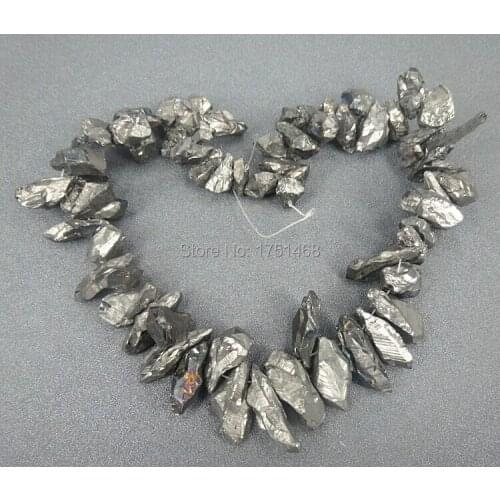 Gift idea, Black Mystic Titanium AB Crystal Quartz Point Pendant, Women Bead Rock Crystal Cut Sticks Pendant Crystal Jewelry