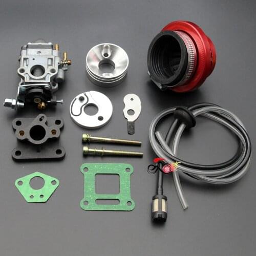 15mm Carburetor Carb Carby Air Filter Stack Kit With Fuel Line For 43cc 47cc 49cc Mini Dirt Pocket Bike ATV Boreem