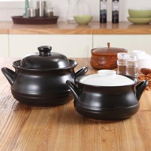 Ceramic soup casserole heat resistant high temperature earthenware cooking pot porridge rice household stew pan stewpot
