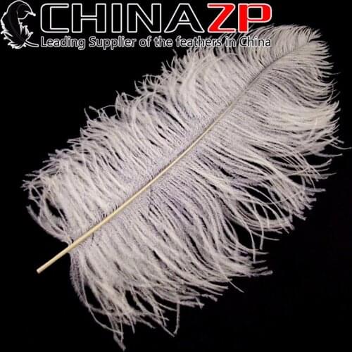 CHINAZP Factory 100pcs/lot 45~50cm(18~20inch) Length High Quality Wedding Decor Natural White Ostrich Feather Bulk