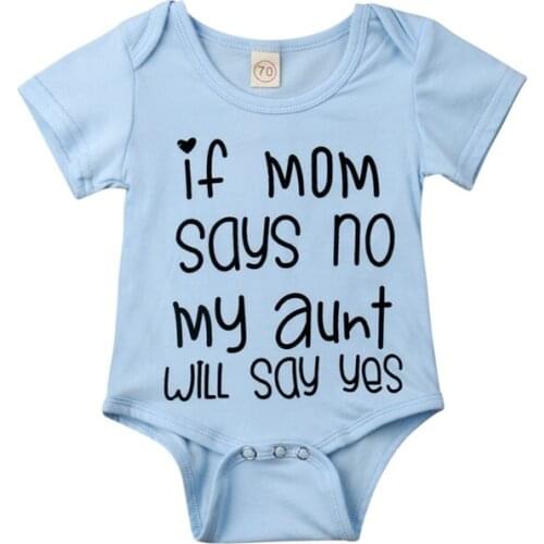 Newborn Infant Baby Boy Girl Romper Short Sleeve Letter print Jumpsuit Clothes Summer Playsuit Outfit