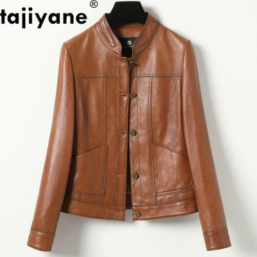Jacket Leather Womens Women Clothes Coats and Jackets Women Sheepskin Coat Female Short Motocycle 2021 CN198P69 WPY555