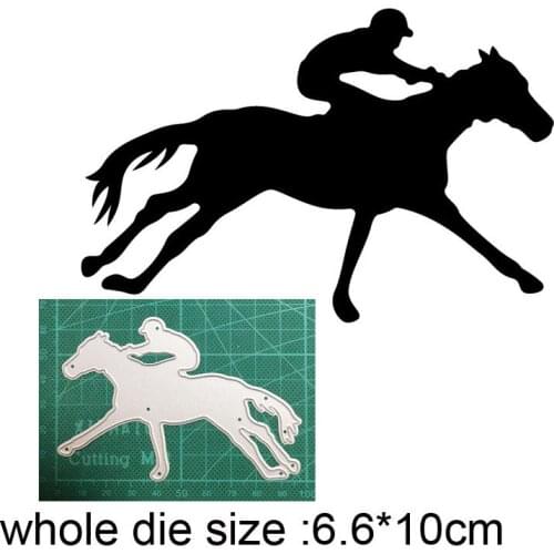 Man Racing Horse Metal Cutting Dies Stencils dies for DIY Craft Scrapbooking dies Embossing Die Cut Album Card Making Decoration