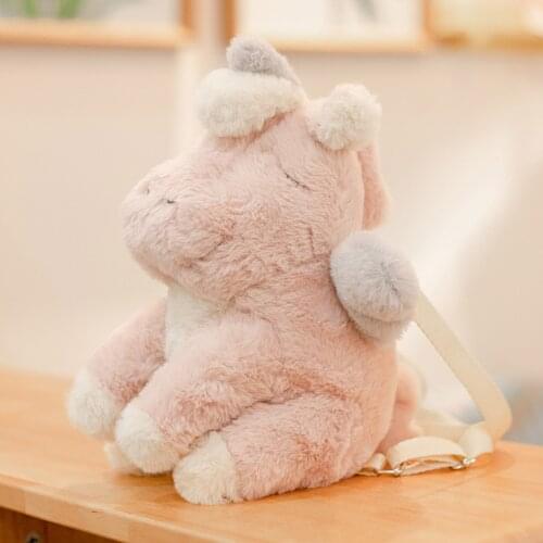 2021 Lovely Children Girls Plush Backpack Multipurpose Cartoon Unicorn Shaped Shoulder Bag for Kids Adults 30cm