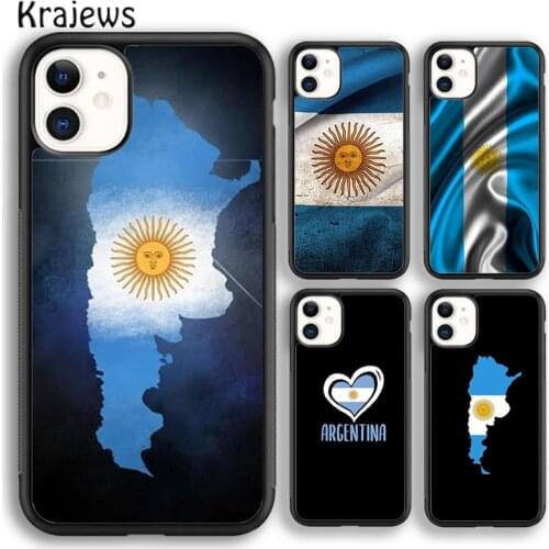 Krajews Argentina Flag soft Phone Case Cover For iPhone 5s SE 2020 6s 7 8 plus X XS XR 11 12 mini pro max coque Shell