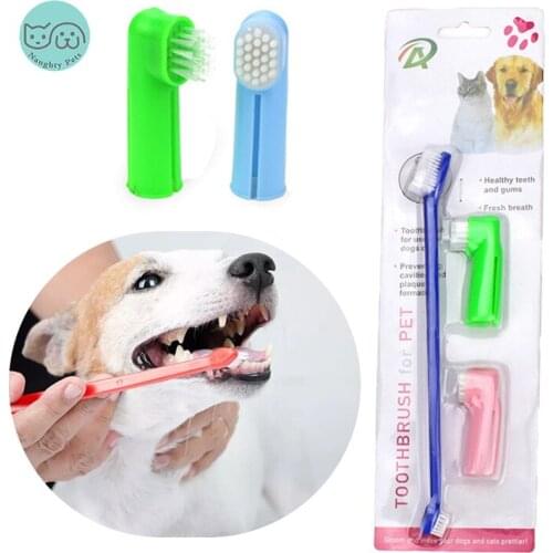 Pet Dog Toothbrush Set Soft FInger Toothbrush Puppy Tooth Cleaning Bad Breath Dental Care Brush Tool Pet Supplies
