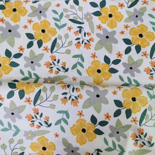 New Arrivals 100% Twill Cotton Fabric Pastoral Floral Plain Cotton Fabric DIY Childrens Wear Cloth Make Clothes Decoration Home
