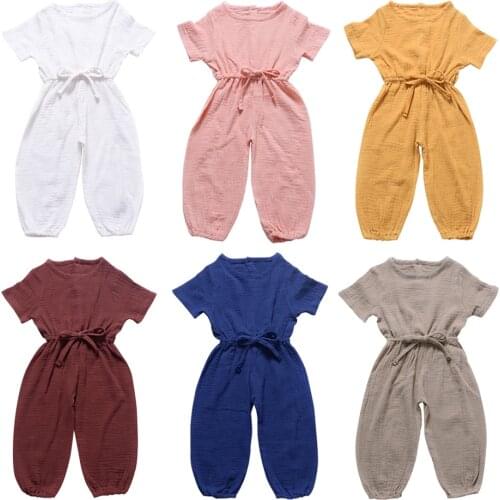 1-8 Years Toddler Girl Fall Clothes 2020 Kids Jumpsuit for Girls Child Casual Clothing Summer Boys and Girls Bloomers Jumpsuit