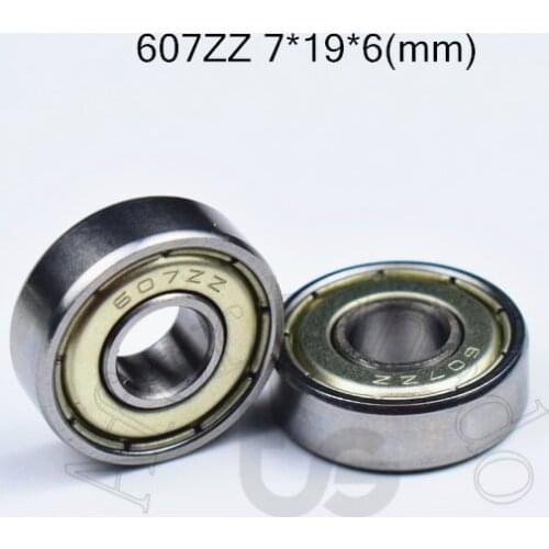 607zz 7*19*6(mm) 10pieces bearing metal sealed free shipping ABEC-5 chrome steel miniature bearings hardware Transmission Parts
