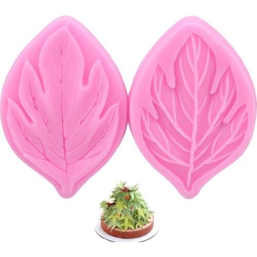 Useful Creative Maple Leaf Peony Leaf Veiner Silicone Texture Cake Mold Fondant Cake Tool Veining Mold Sugar Fondant Tool