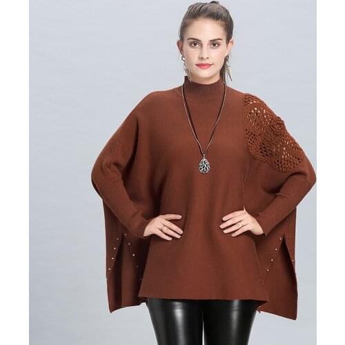 New arrivals 2018 winter warm Poncho for women/ladies Thicken Blanke Hollow Solid Vintage shawl and wraps High Neckline stock