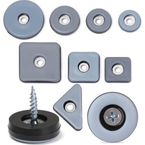 16pcs/2set Rubber Transparent Non-slip Chair Leg Caps Feet Pads Sofa Foot Covers Floor Furniture Legs Protector Pad with Screws