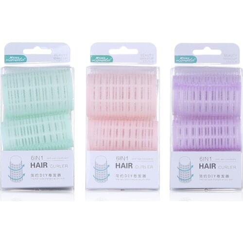 SAIANTTH 6pcs/set Hair curler self-adhesive hair roll Plastic magic roll hair curler S M L combination Beauty Modeling tool