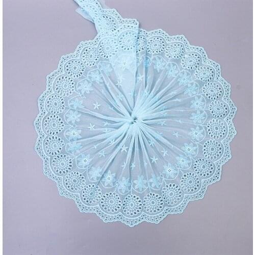 20Yards Net Cloth Yarn Cotton Thread Embroidered EdgeS Baby Doll Costume Skirt Bed Sheet Curtain Lace Cloth Mesh Trims 19CM