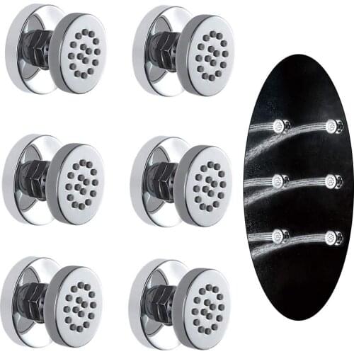 Bathroom Brass Construction Round Body Sprays Massage Spa Body Jets for Concealed Shower,packed of 6pieces