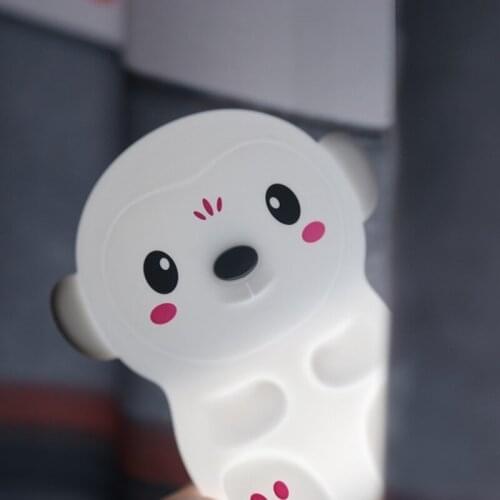 Cute Cartoon Monkey Pat Light USB Rechargeable Led Night Light Baby Kids Bedroom Home Decor Lamp Christmas Gift for Children