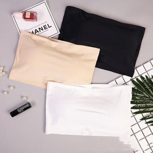 Summer Women Modal Bandeau Top Solid Breathable Strapless Bra Bandeau Soft Seamless Women Casual Tank Crop Tops